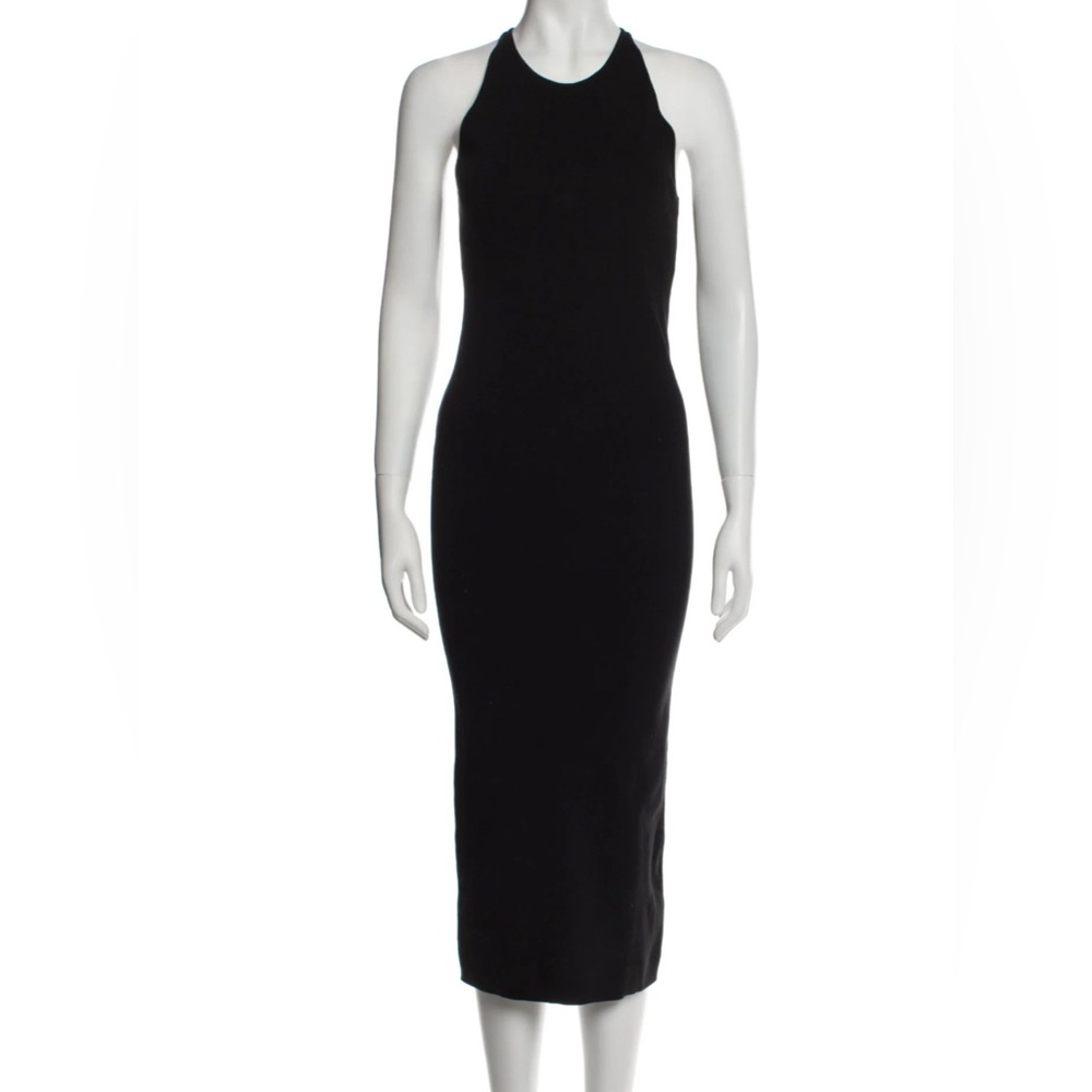 A.L.C. Black Ribbed Racerback Body-con Halter Midi-Maxi Dress Women’s Small EUC